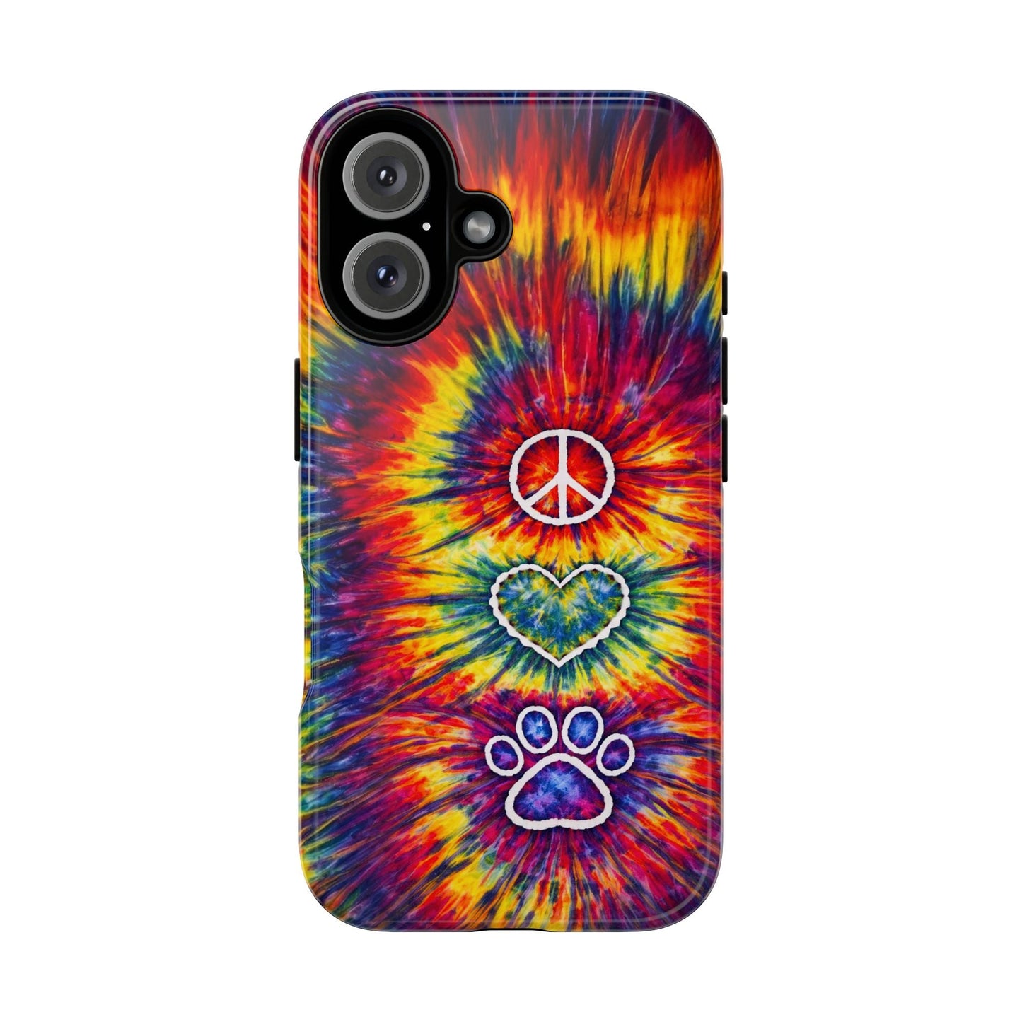 PEACE LOVE PAW PRINT COLORFUL PHONE CASE - TLNT1604262