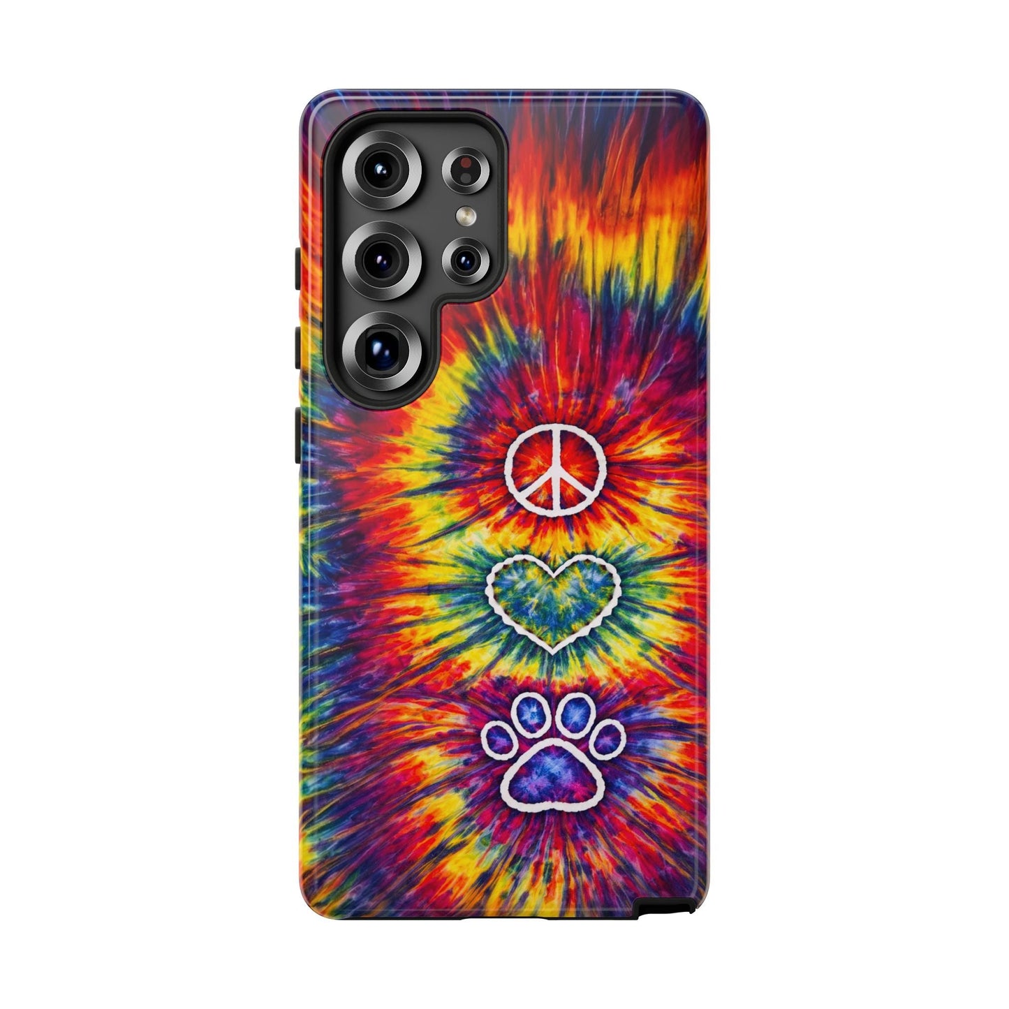 PEACE LOVE PAW PRINT COLORFUL PHONE CASE - TLNT1604262