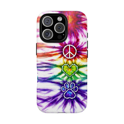 PEACE LOVE PAW PRINT SWIRL PHONE CASE - TLHG1304266