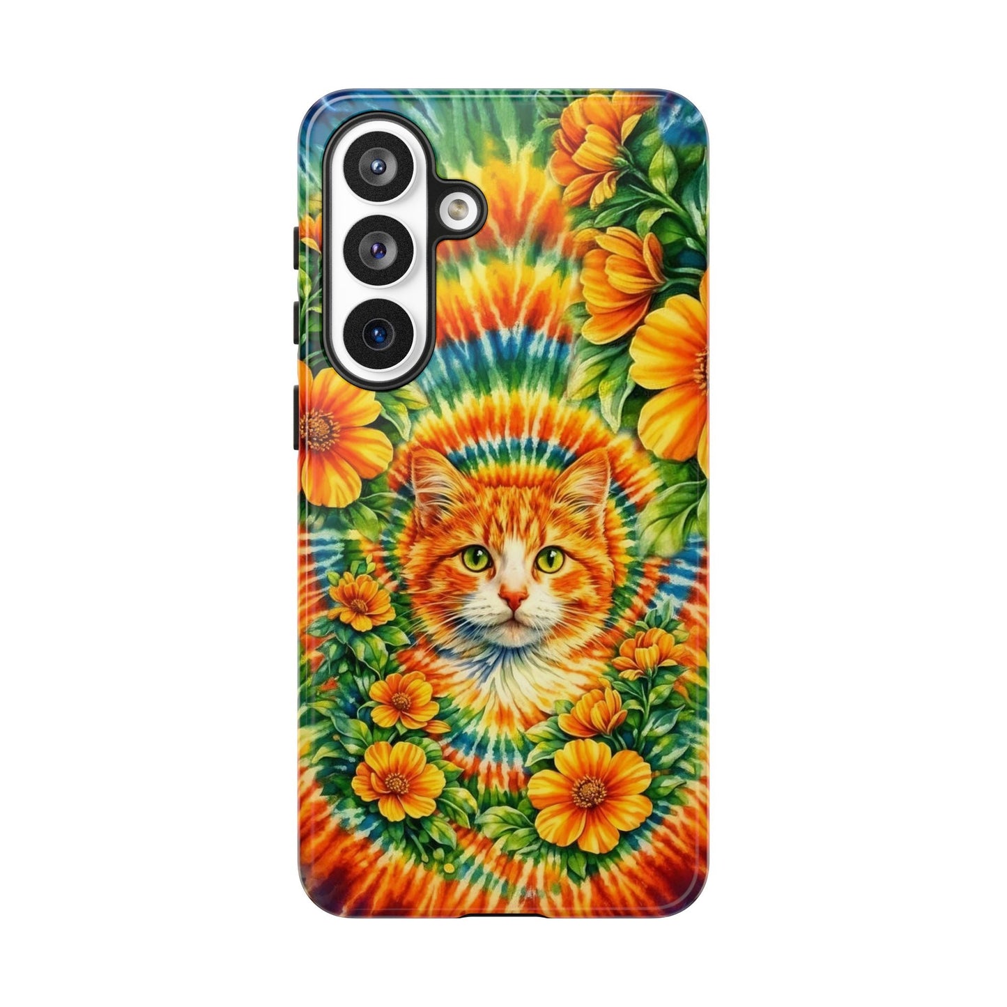 FLORAL CAT SWIRL PHONE CASE - TLHG2204264