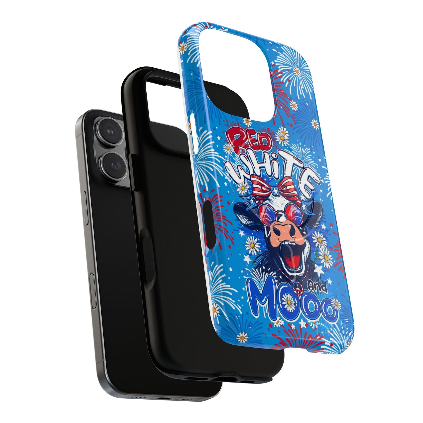 RED WHITE AND MOOO COW MAGNETIC PHONE CASE  - TY1306262