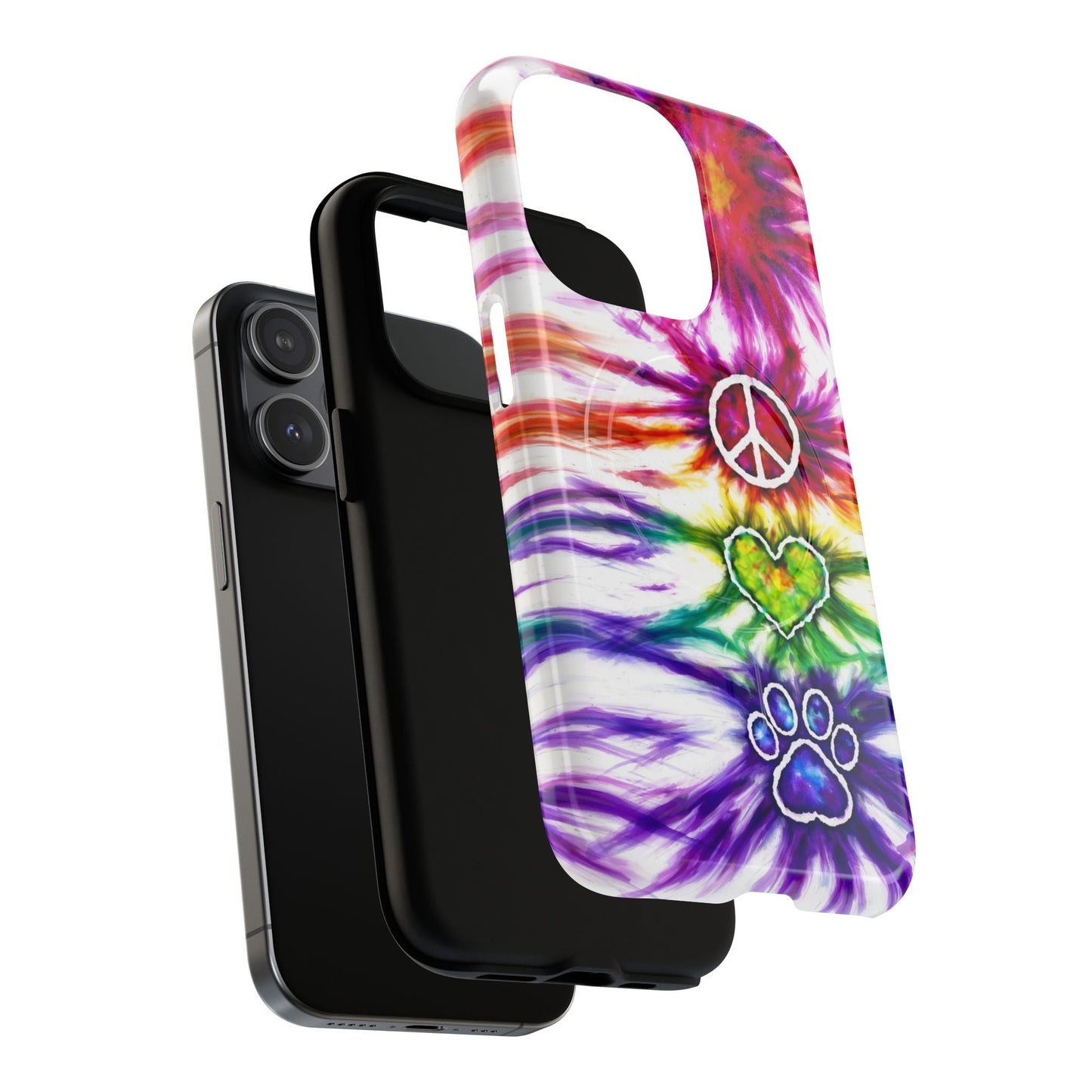 PEACE LOVE PAW PRINT MAGNETIC PHONE CASE - TLHG1304266