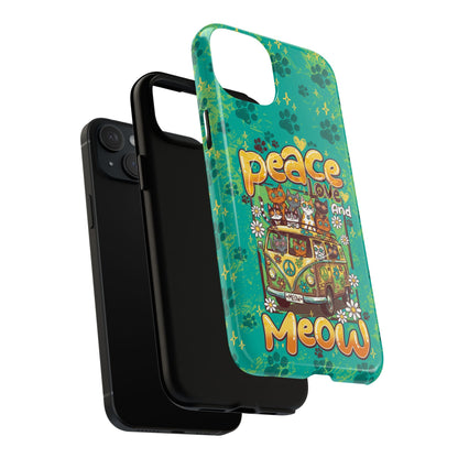 PEACE LOVE AND MEOW CATS MAGNETIC PHONE CASE - TY0707263