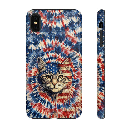 CAT RED WHITE & BLUE VINTAGE PHONE CASE  - TLHG2004262