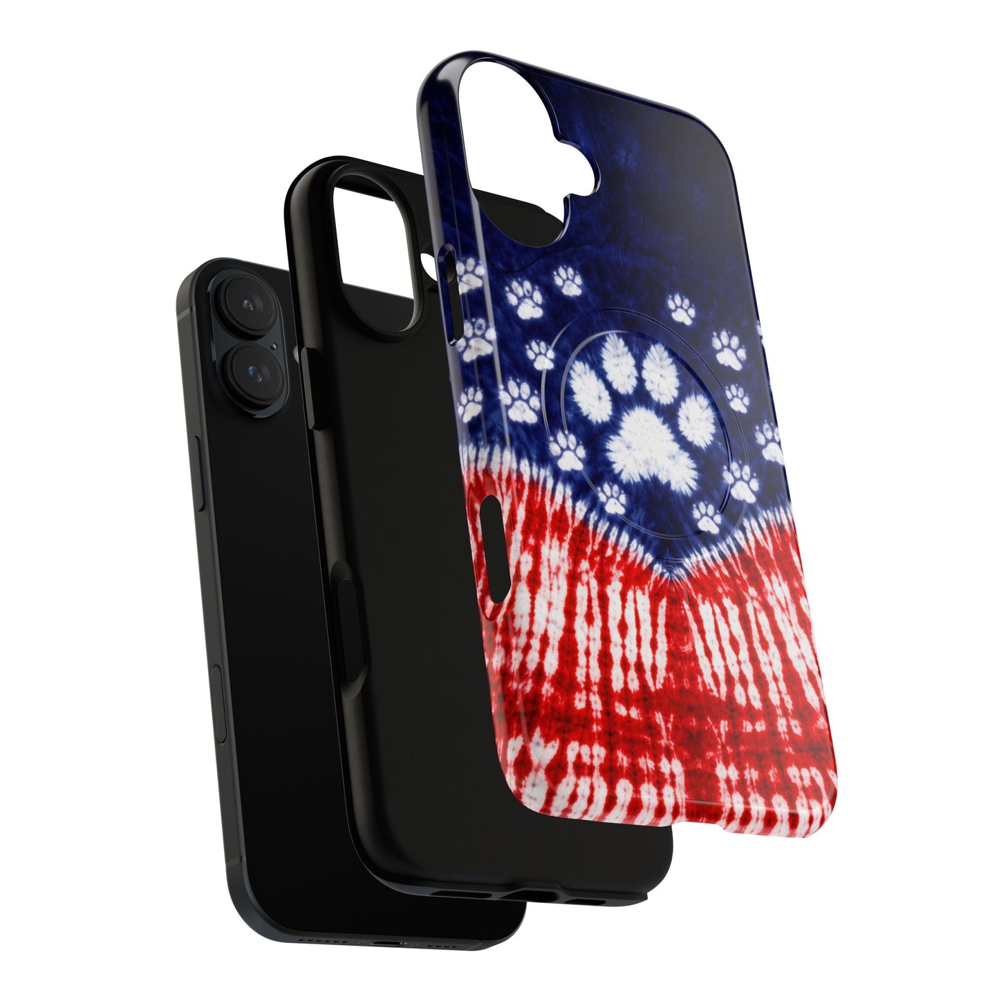 PAW PRINT RED WHITE & BLUE MAGNETIC PHONE CASE - TLTW1604262