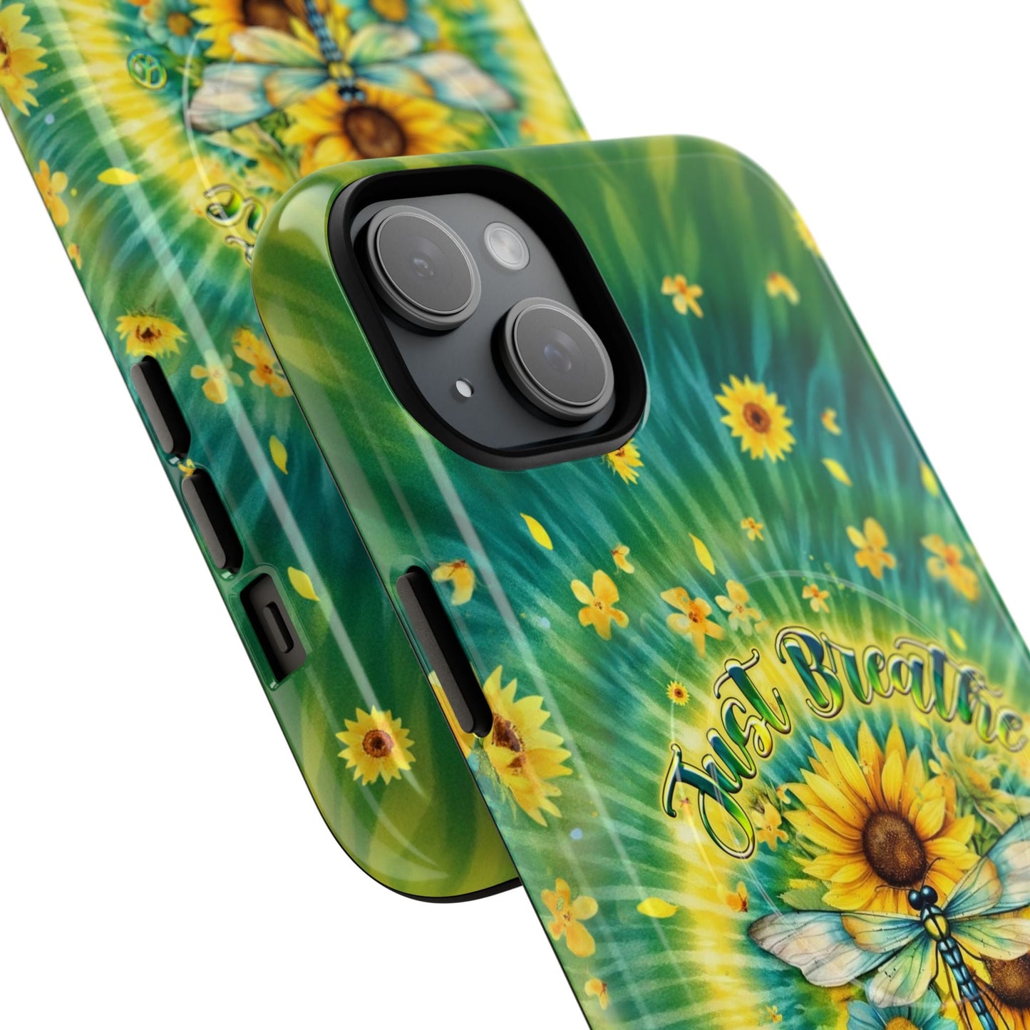 JUST BREATHE DRAGONFLY FLORAL MAGNETIC PHONE CASE  - TLHG1304263