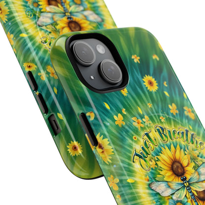 JUST BREATHE DRAGONFLY FLORAL MAGNETIC PHONE CASE  - TLHG1304263