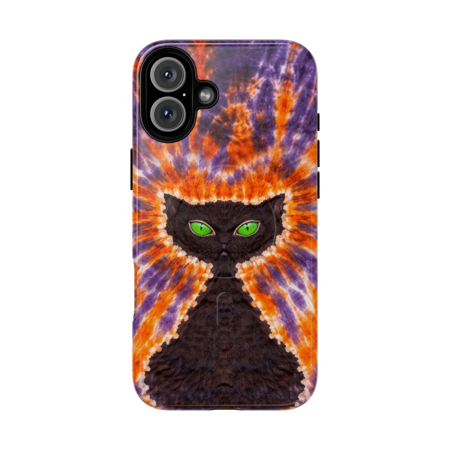 BLACK CAT PURPLE & ORANGE MAGNETIC  PHONE CASE  - TLHN2404264