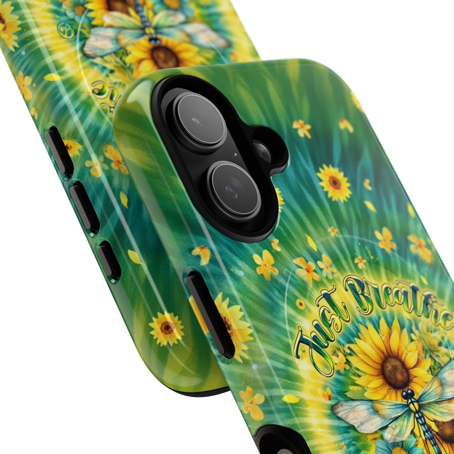 JUST BREATHE DRAGONFLY FLORAL MAGNETIC PHONE CASE  - TLHG1304263
