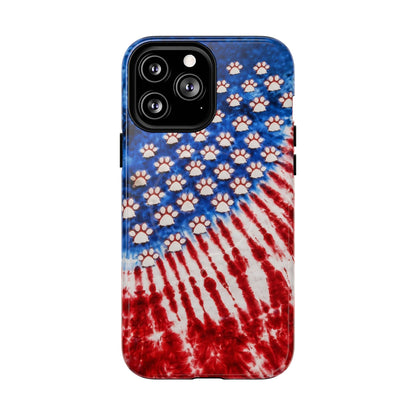 PAW PRINT RED WHITE & BLUE MAGNETIC PHONE CASE - TLHG1704262