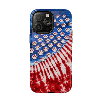 PAW PRINT RED WHITE & BLUE MAGNETIC PHONE CASE - TLHG1704262