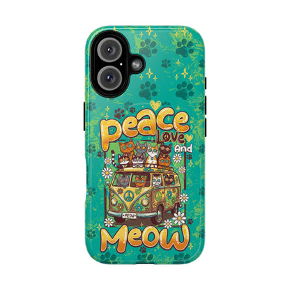 PEACE LOVE AND MEOW CATS MAGNETIC PHONE CASE - TY0707263