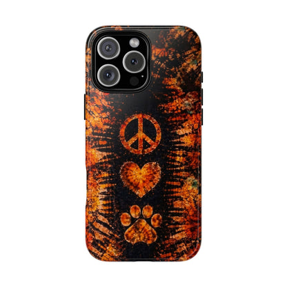 PEACE LOVE PAW PRINT VINTAGE  PHONE CASE  - TLHN2204264