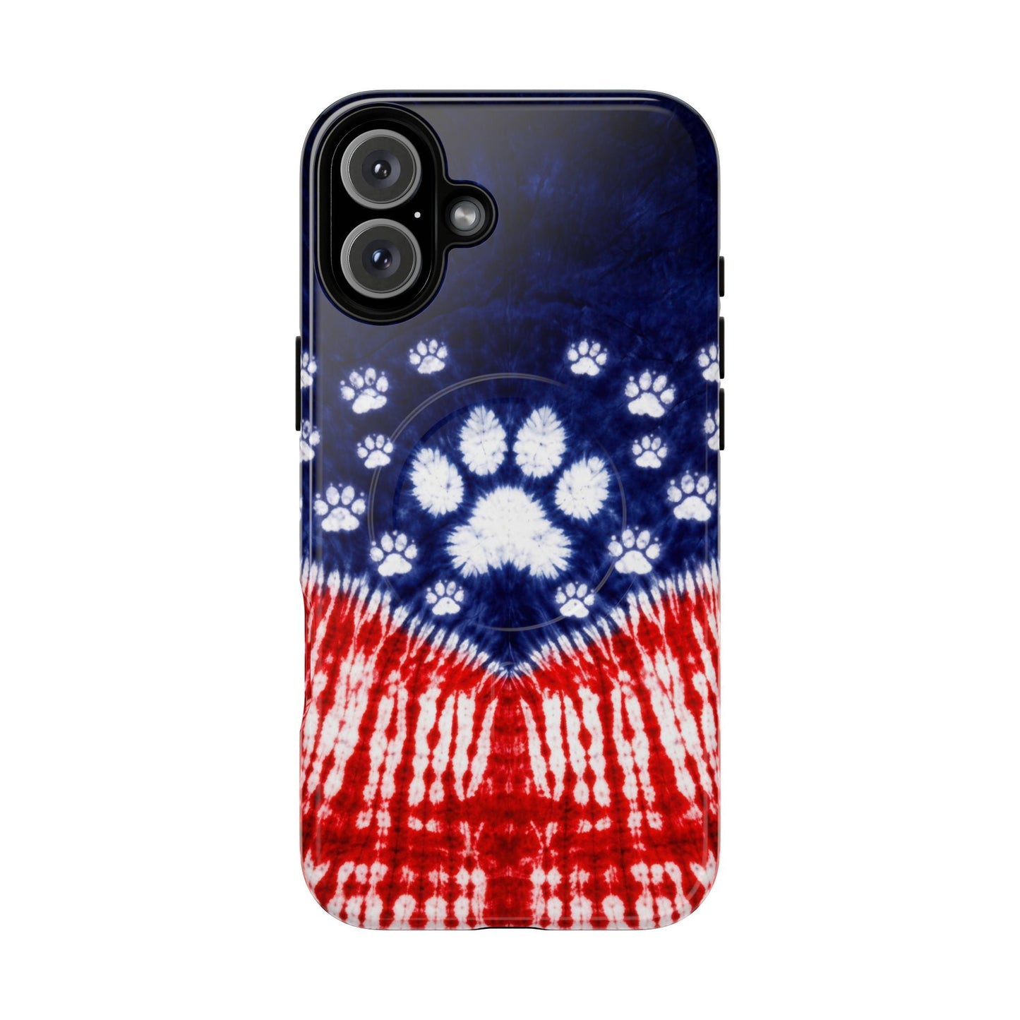 PAW PRINT RED WHITE & BLUE MAGNETIC PHONE CASE - TLTW1604262