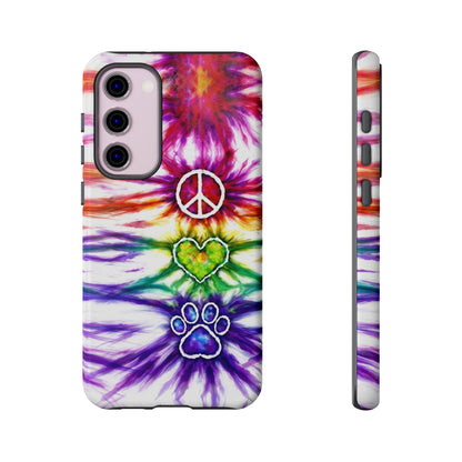 PEACE LOVE PAW PRINT SWIRL PHONE CASE - TLHG1304266