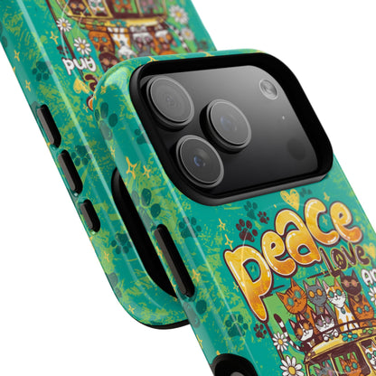 PEACE LOVE AND MEOW CATS MAGNETIC PHONE CASE - TY0707263