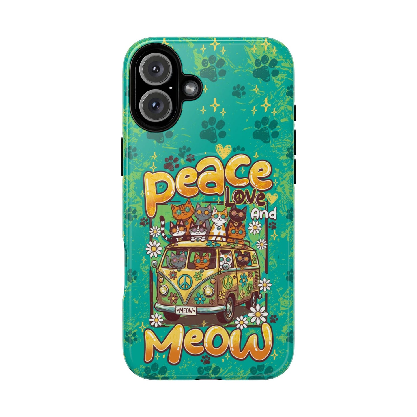 PEACE LOVE AND MEOW CATS MAGNETIC PHONE CASE - TY0707263