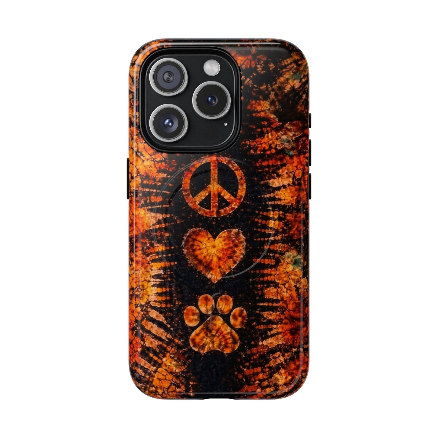 PEACE LOVE PAW PRINT VINTAGE MAGNETIC  PHONE CASE  - TLHN2204264
