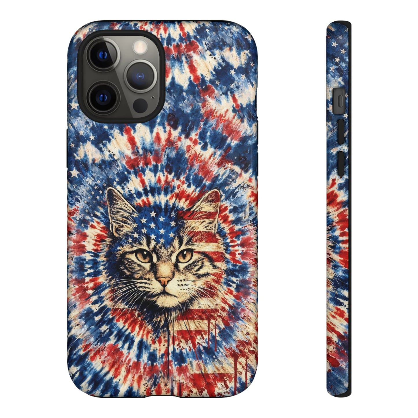 CAT RED WHITE & BLUE VINTAGE PHONE CASE  - TLHG2004262