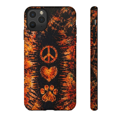 PEACE LOVE PAW PRINT VINTAGE  PHONE CASE  - TLHN2204264