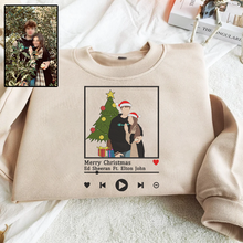 Load image into Gallery viewer, Christmas Embroidered Couple Photo And Song Hoodie Sweatshirt T-Shirt
