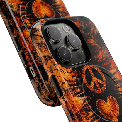 PEACE LOVE PAW PRINT VINTAGE MAGNETIC  PHONE CASE  - TLHN2204264