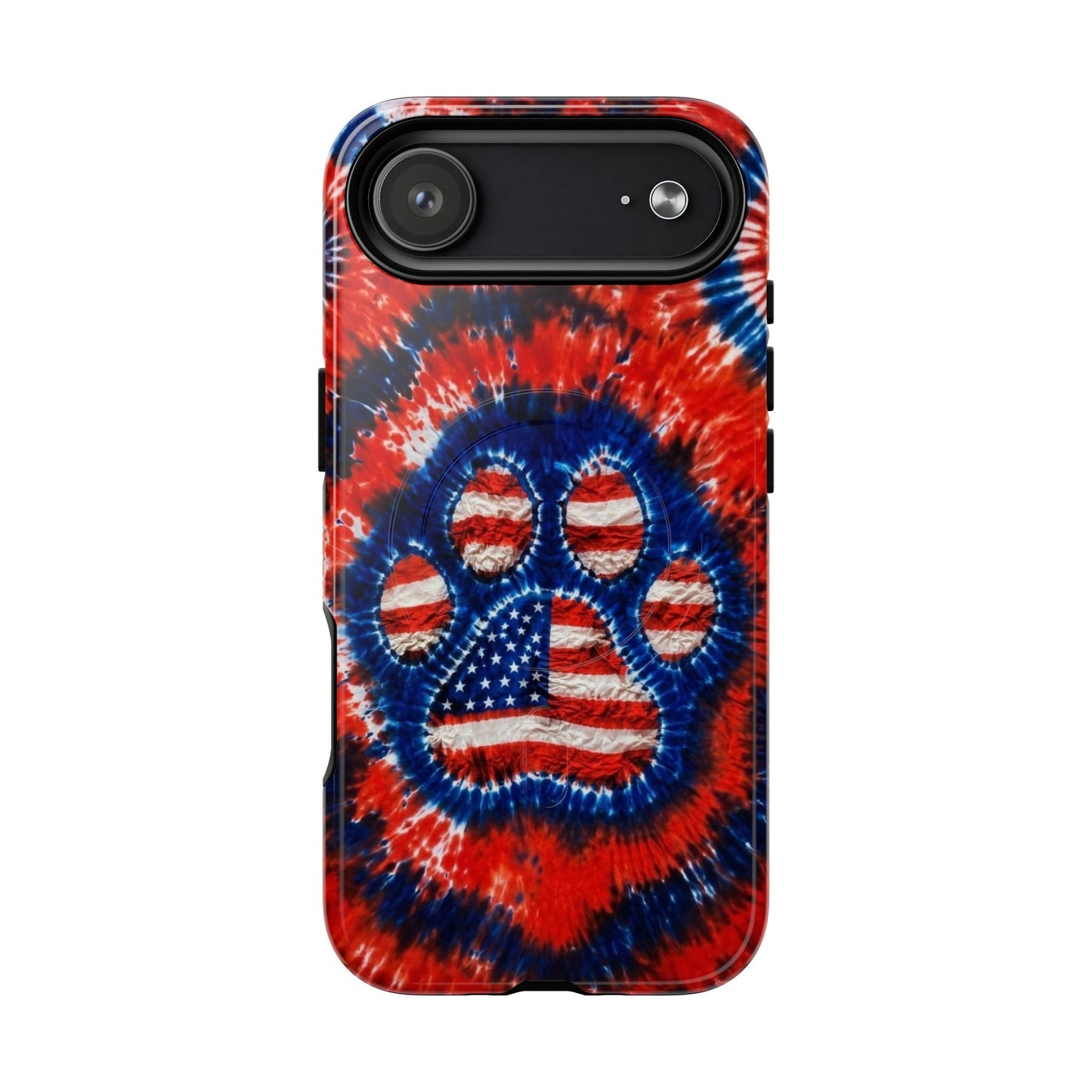 PAW PRINT RED WHITE & BLUE MAGNETIC PHONE CASE  - TLHN0405264