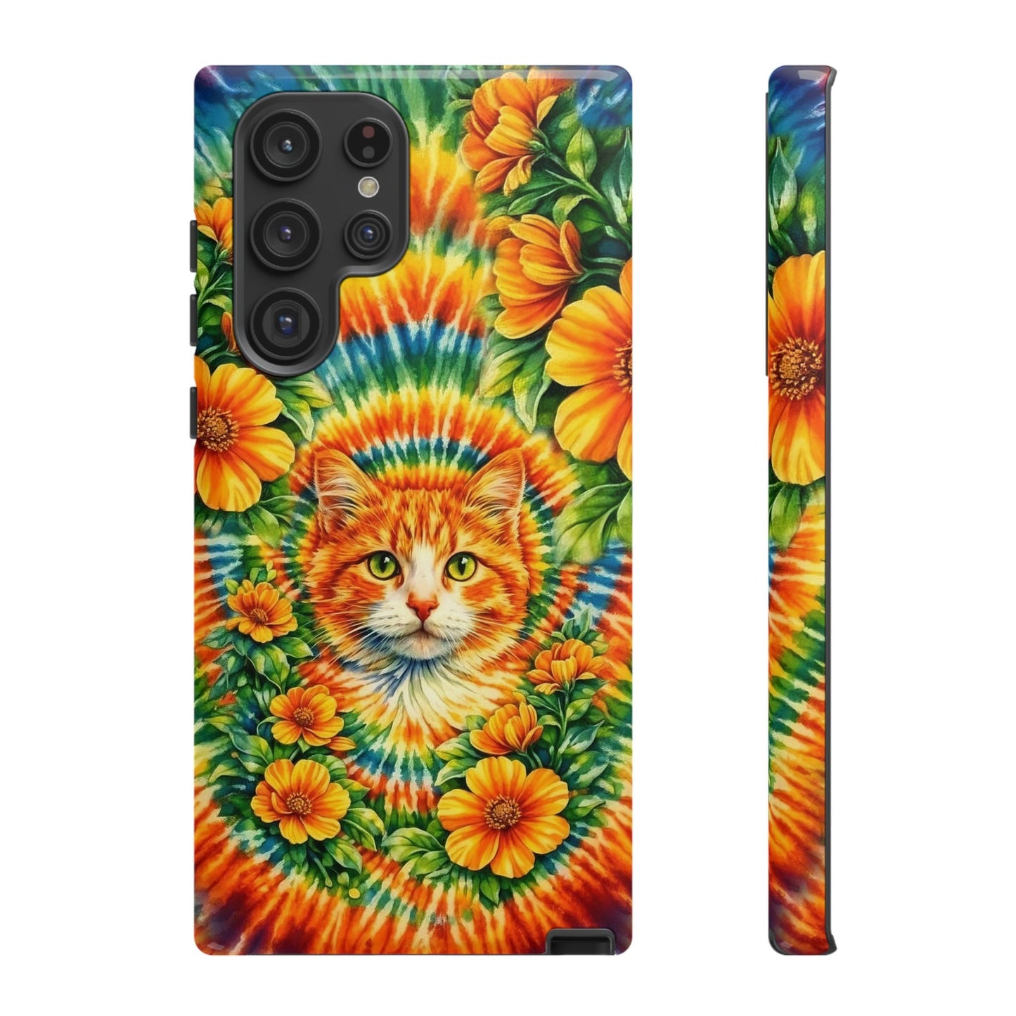 FLORAL CAT SWIRL PHONE CASE - TLHG2204264