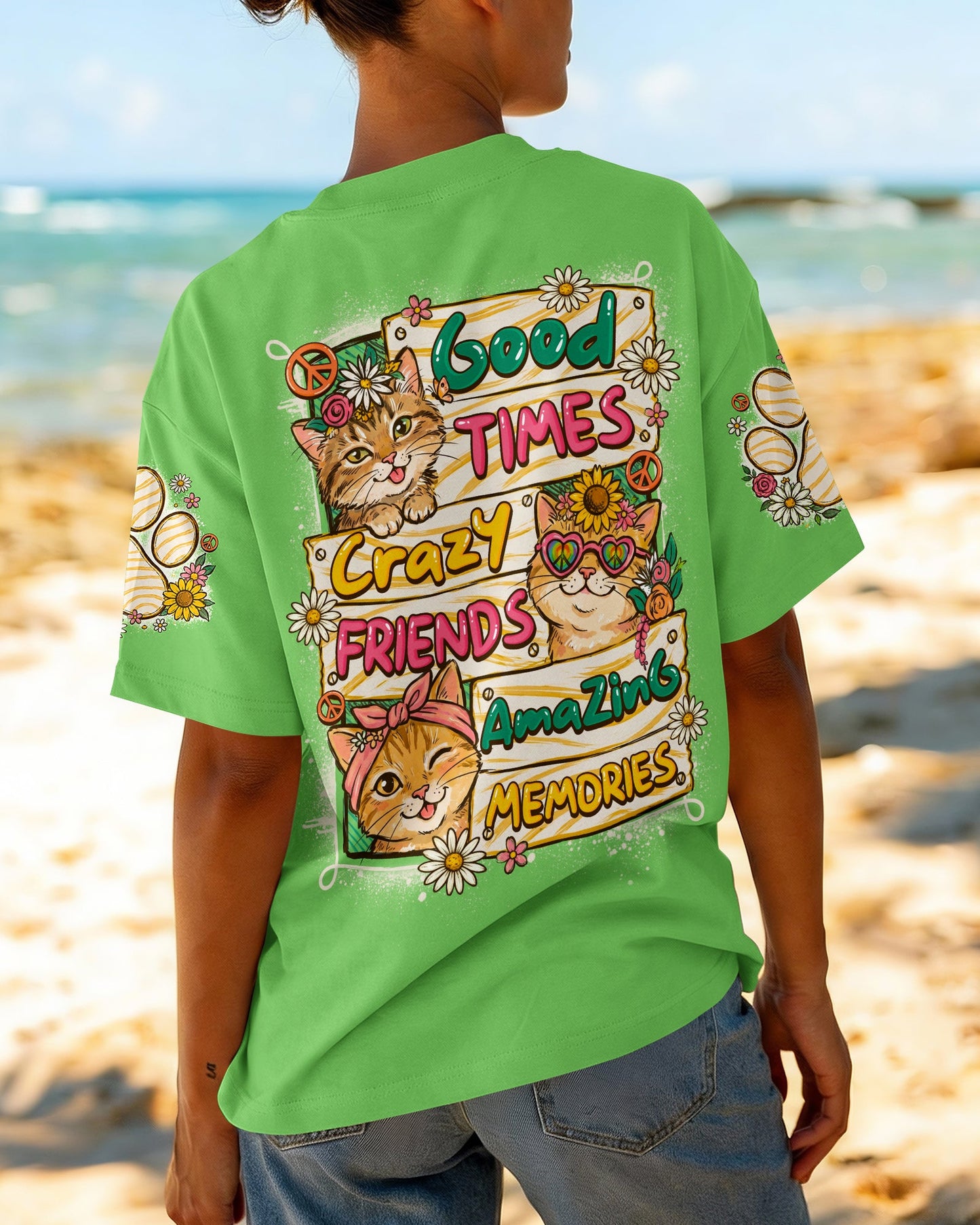 GOOD TIMES CRAZY FRIEND CAT ALL OVER PRINT - TLNO1007261
