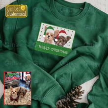 Load image into Gallery viewer, Personalized Embroidered Christmas Pet Dog Cat Frame Hoodie Sweatshirt T-Shirt
