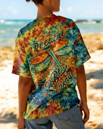 JUST BREATHE DRAGONFLY SWIRL  ALL OVER PRINT  - TLTW1704261