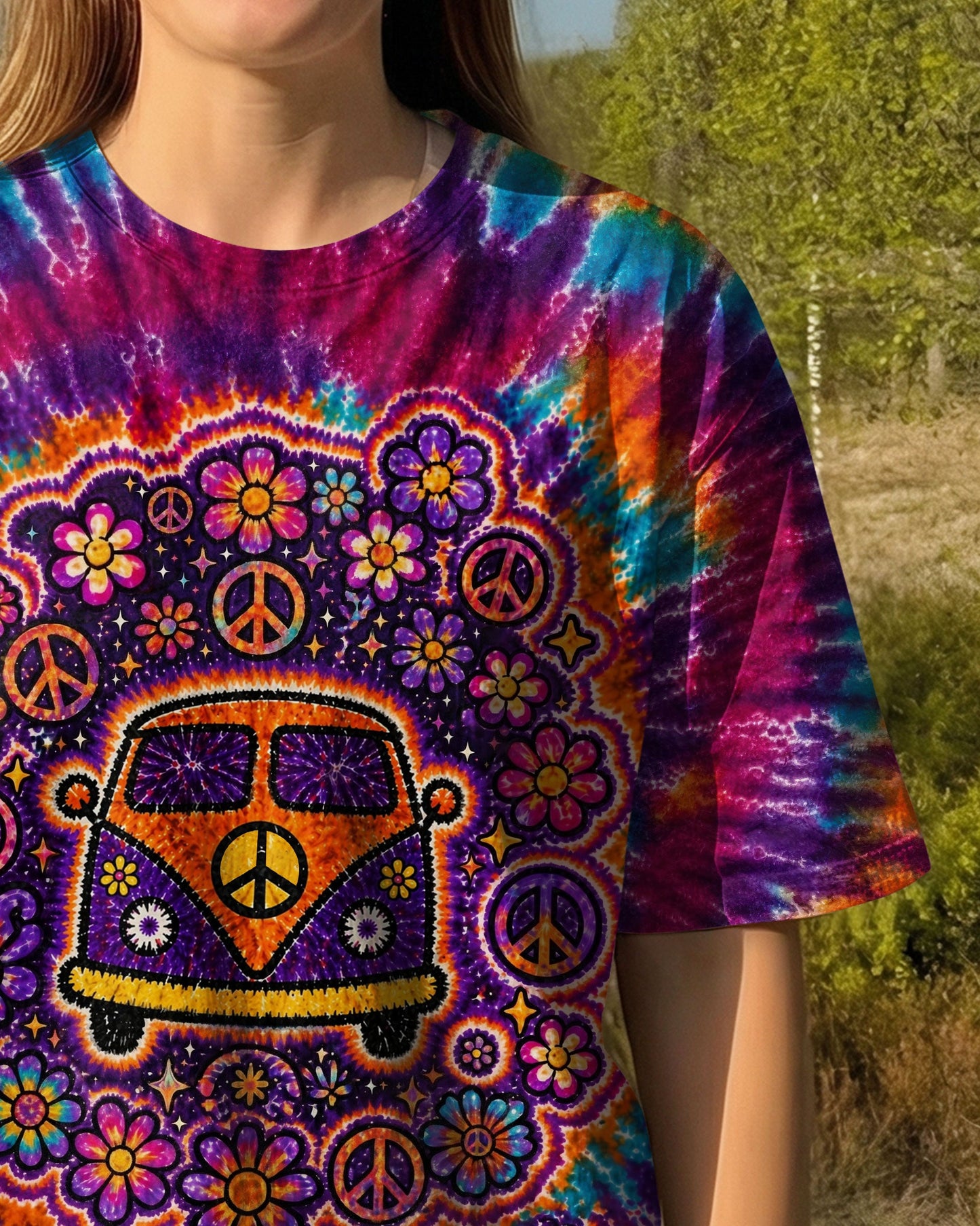 RUNNING AGAINST THE WIND BUS SWIRL ALL OVER PRINT   - TLTW2404263