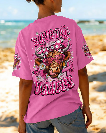 SAVE THE UDDERS HIGHLAND COW BREAST CANCER AWARENESS ALL OVER PRINT - TYQY1507262