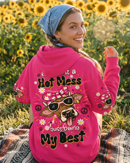 LITTLE BIT A HOT MESS COW ALL OVER PRINT  - TLTW1706264