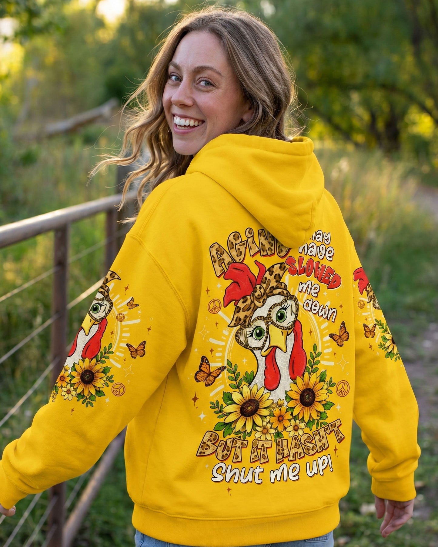 AGING MAY HAVE SLOWED ME DOWN CHICKEN ALL OVER PRINT - TLTW1906262