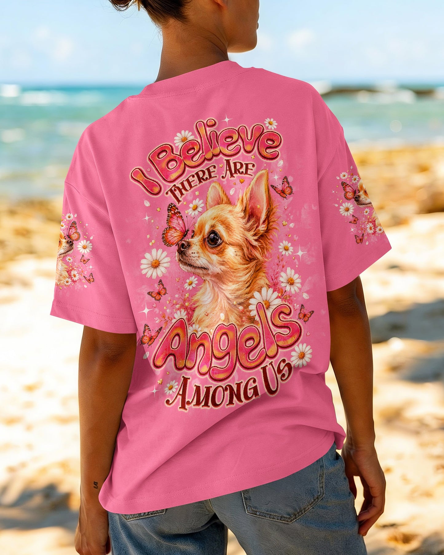 I BELIEVE THERE ARE ANGELS AMONG US CHIHUAHUA DOG ALL OVER PRINT - TLNO2105262