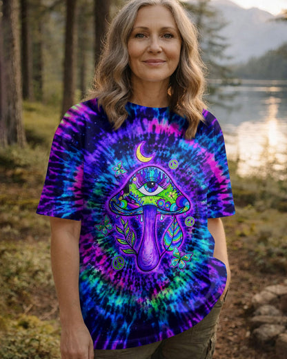 EAT MUSHROOMS SEE THE UNIVERSE SWIRL ALL OVER PRINT  - TLTW0904262