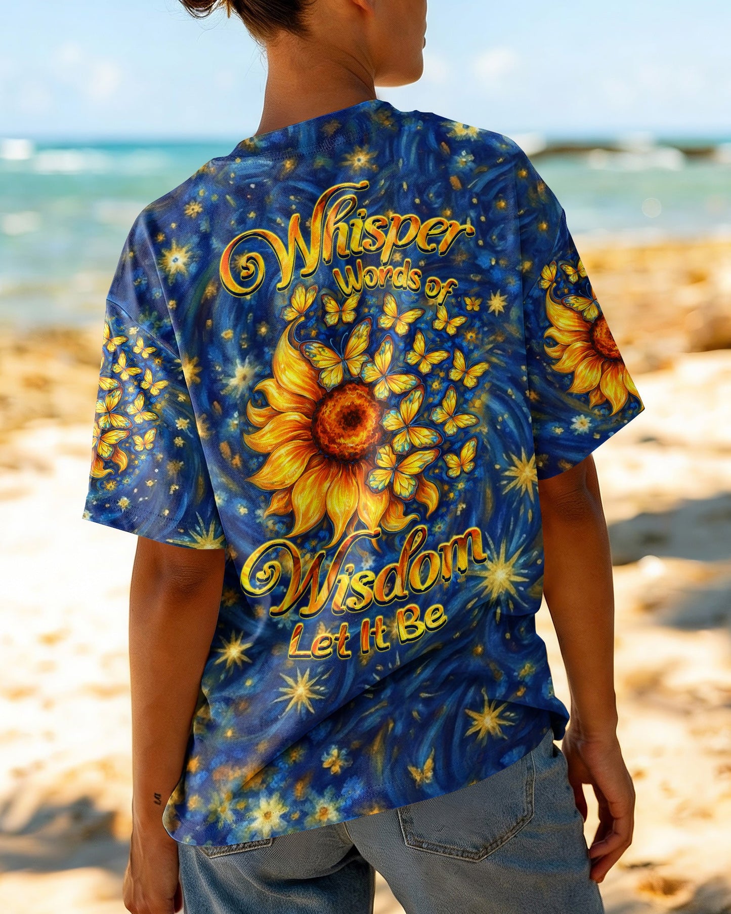 WHISPER WORDS OF WISDOM LET IT BE BUTTERFLY SUNFLOWER  ALL OVER PRINT - TLHN0704261
