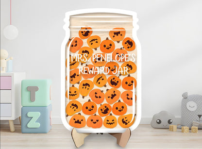 Personalized Pumpkin Halloween Reward Jar
