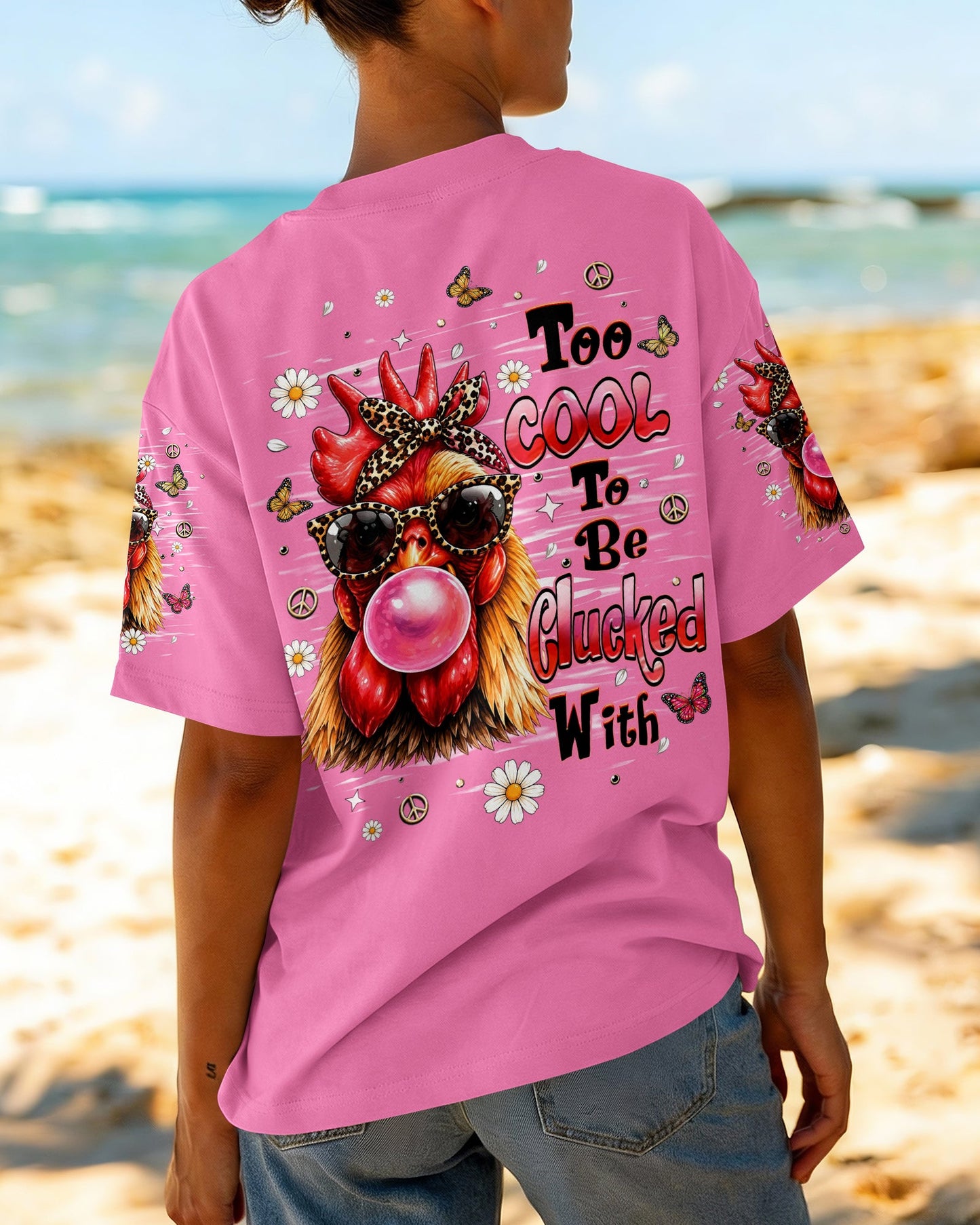 TOO COOL TO BE CLUCKED WITH CHICKEN ALL OVER PRINT  - TLHN1006261