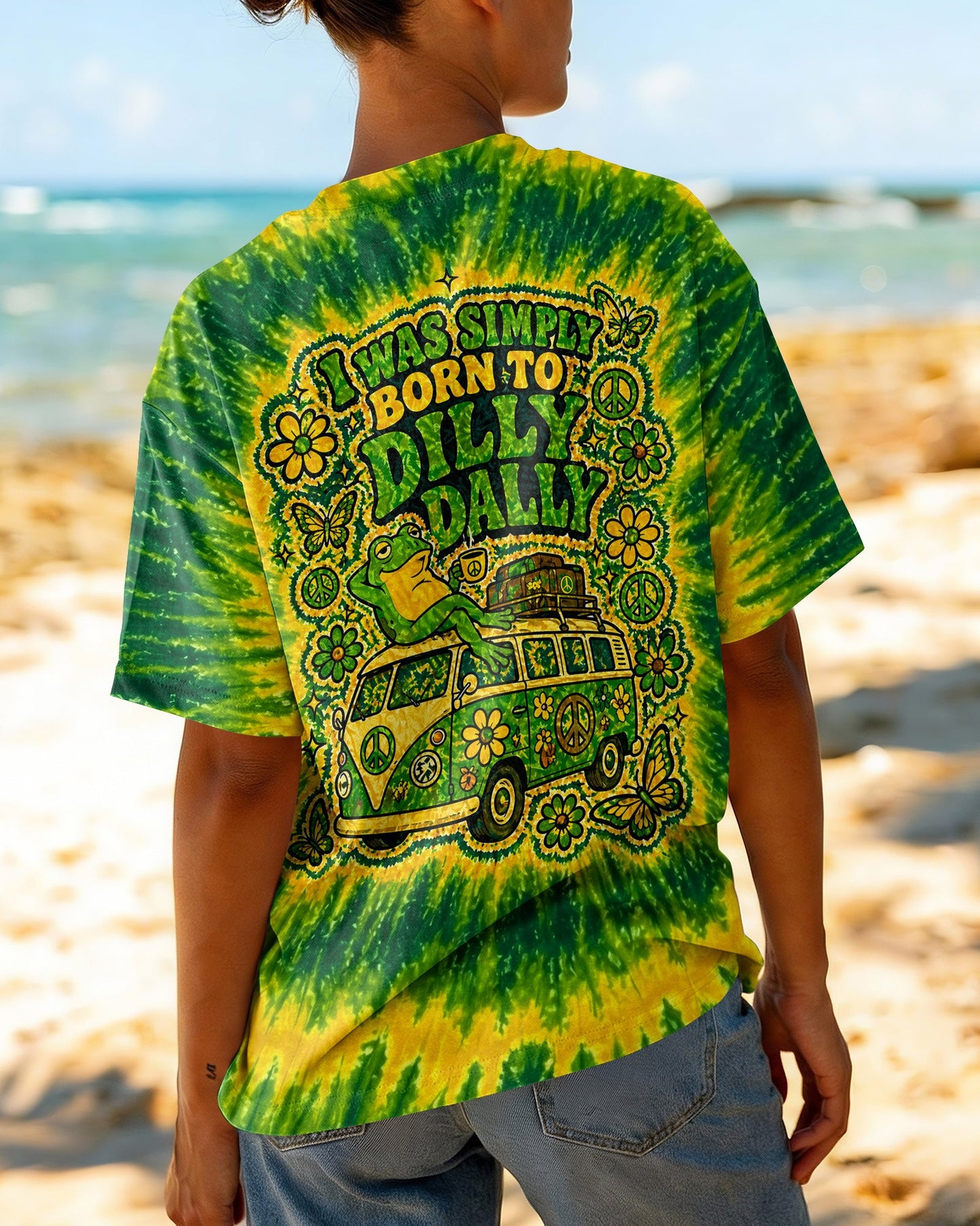 I WAS SIMPLY BORN TO DILLY DALLY FROG ALL OVER PRINT - TLNO2804261