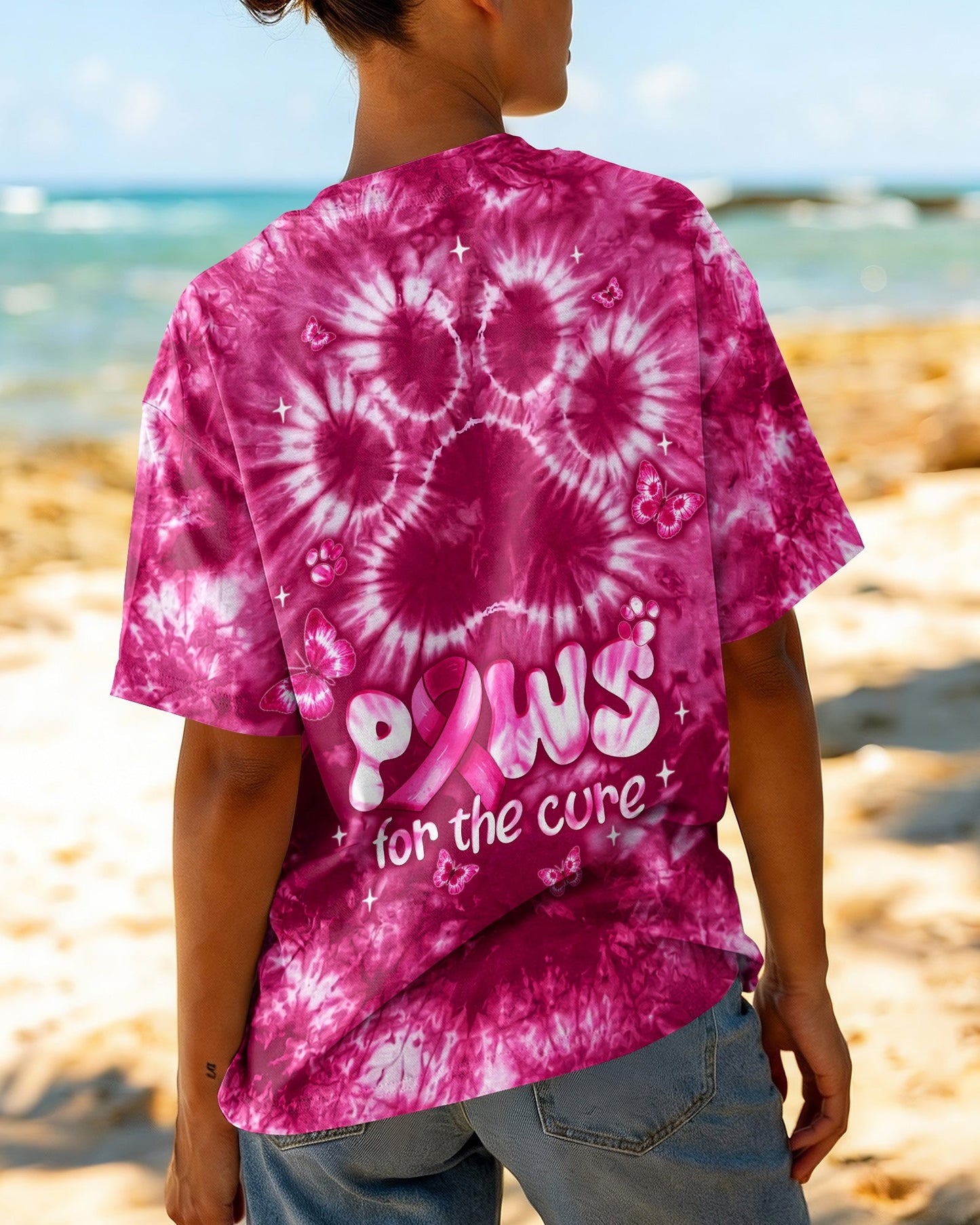 PAWS FOR THE CURE BREAST CANCER AWARENESS ALL OVER PRINT - TLNT2906264