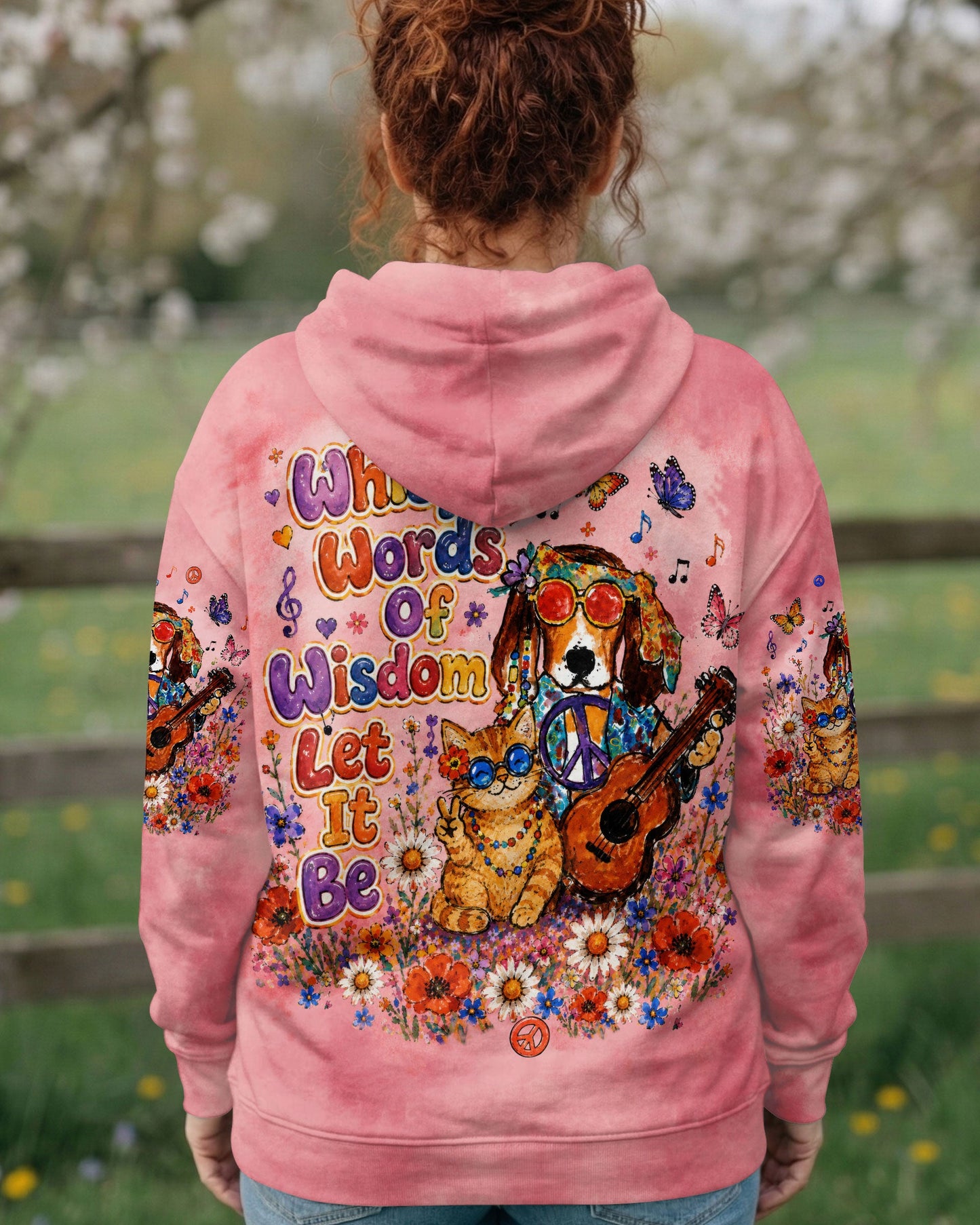 WHISPER WORDS OF WISDOM LET IT BE BEAGLE DOG TABBY CAT ALL OVER PRINT  - TLTW1305262