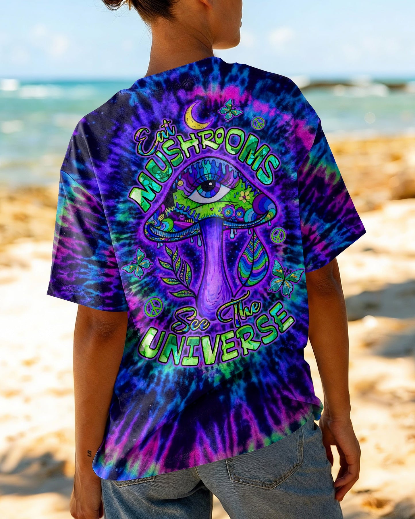 EAT MUSHROOMS SEE THE UNIVERSE SWIRL ALL OVER PRINT  - TLTW0904262