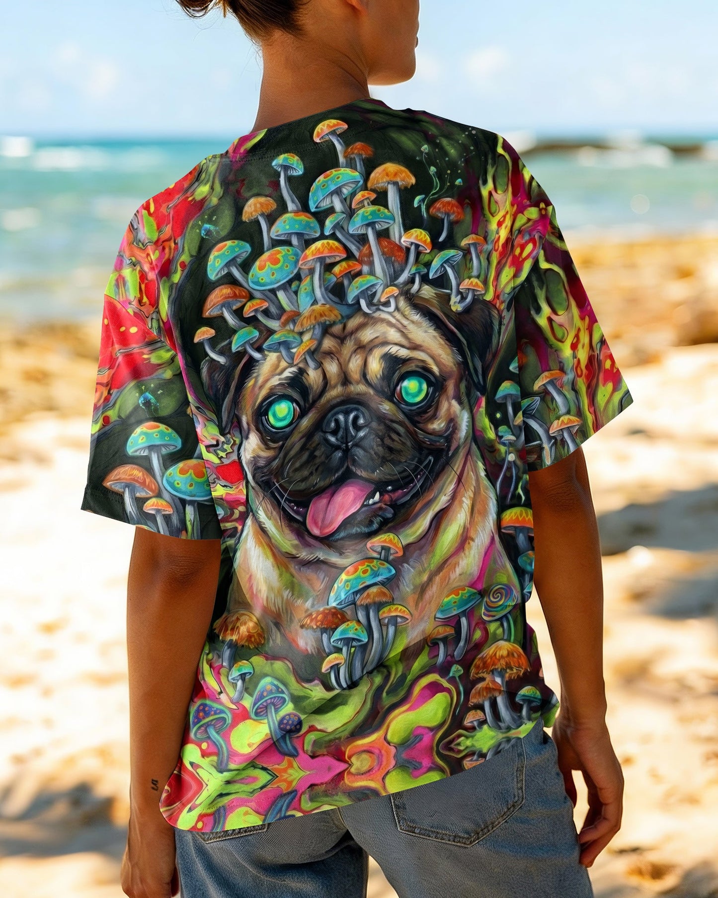 VIBRANT PUG MAGIC MUSHROOM ALL OVER PRINT - RITD0906261