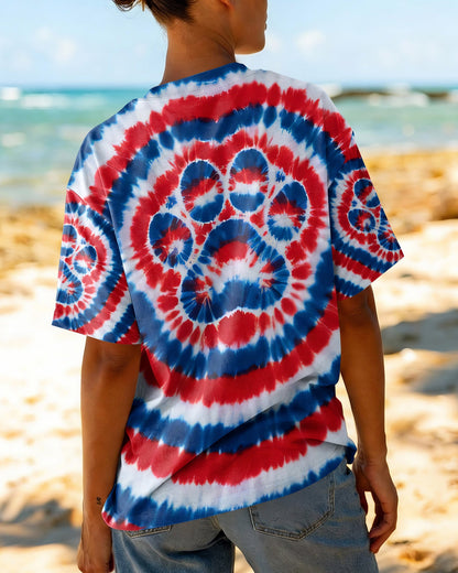 RED WHITE AND BLUE PAW ALL OVER PRINT - TYQY0104261