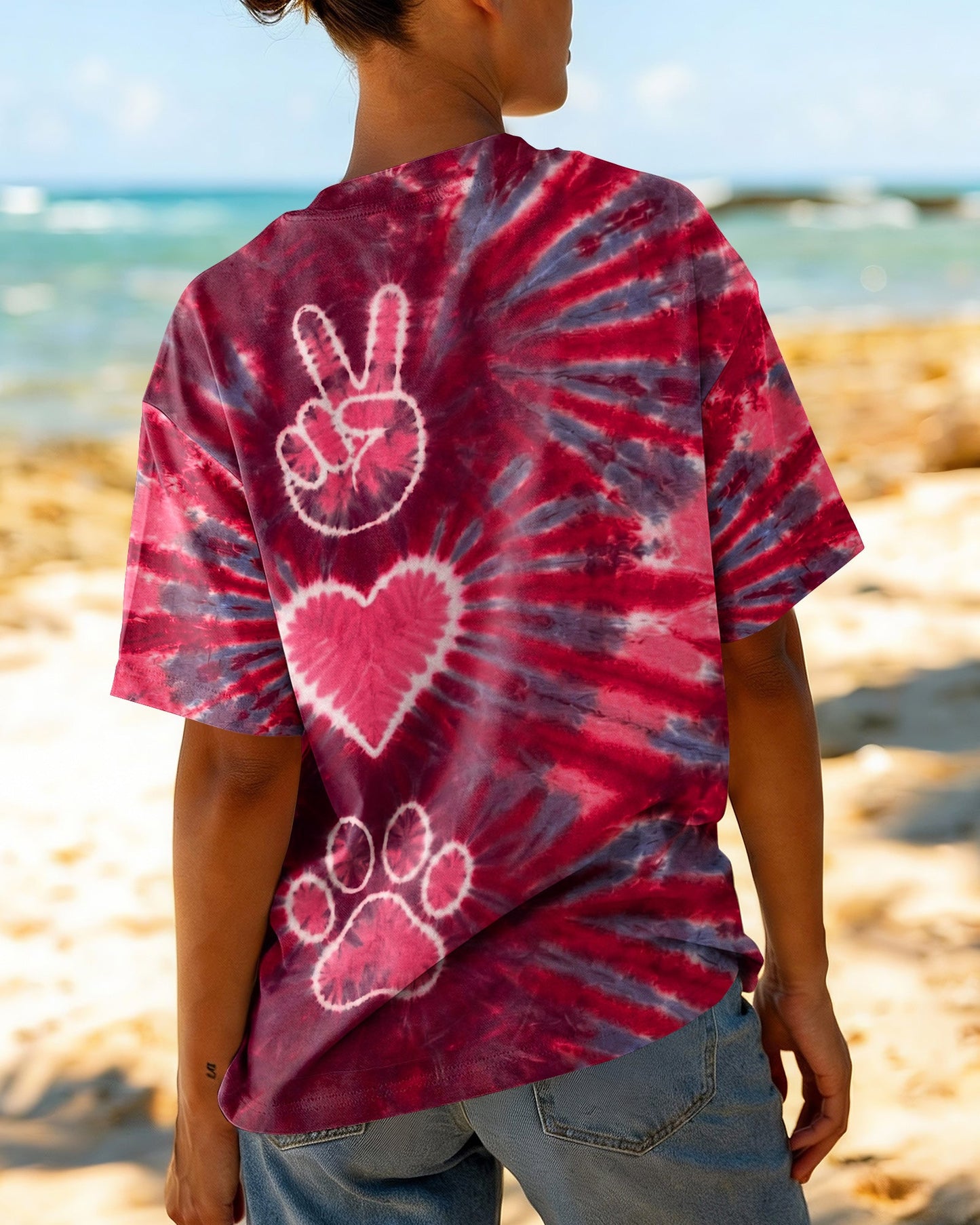 PEACE HAND LOVE PAW PRINT ALL OVER PRINT - TLHN1604262