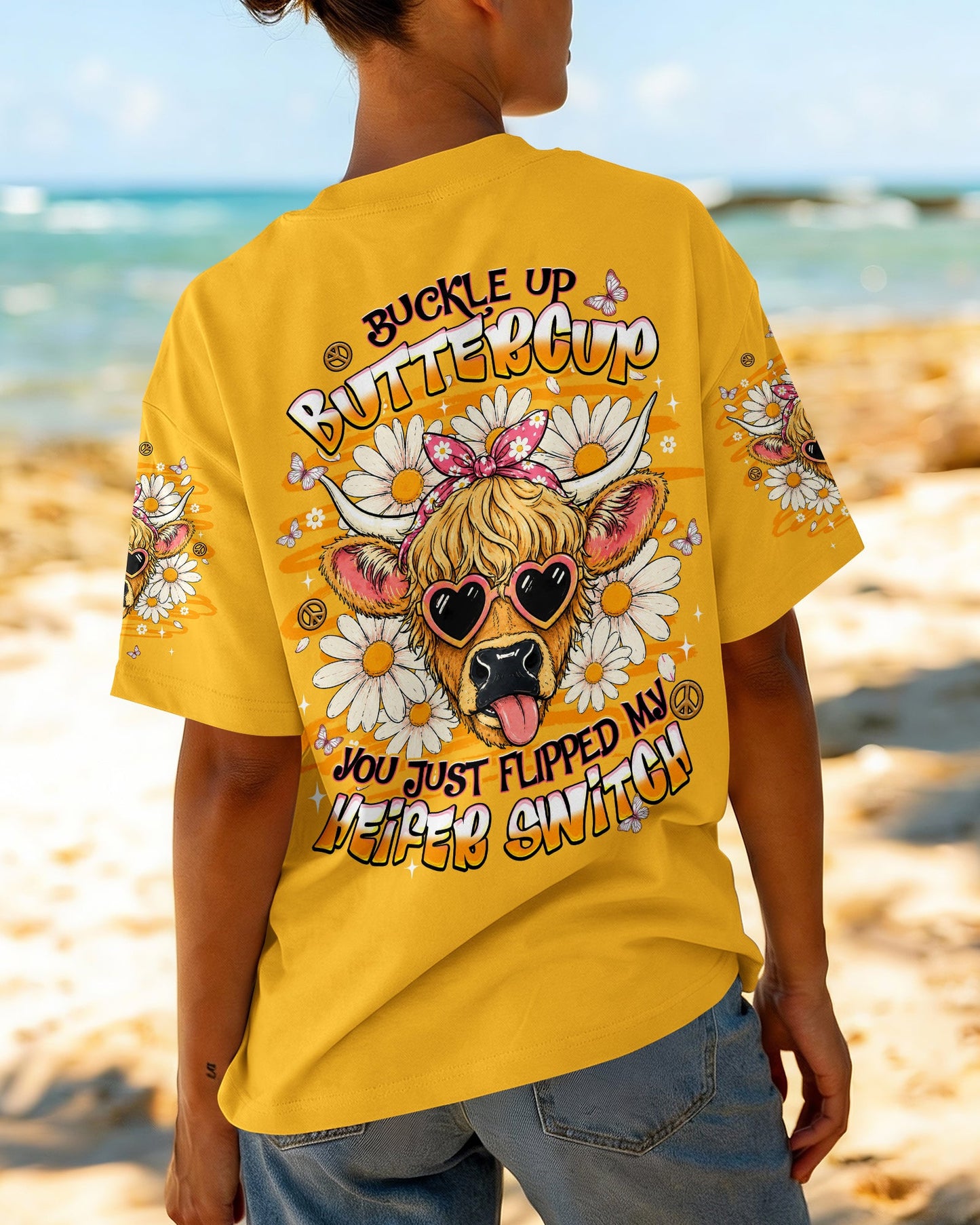 BUCKLE UP BUTTERCUP HEIFER SWITCH COW ALL OVER PRINT - TLNT1706262
