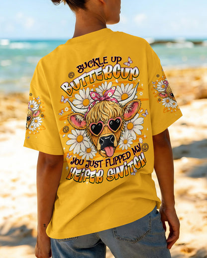 BUCKLE UP BUTTERCUP HEIFER SWITCH COW ALL OVER PRINT - TLNT1706262