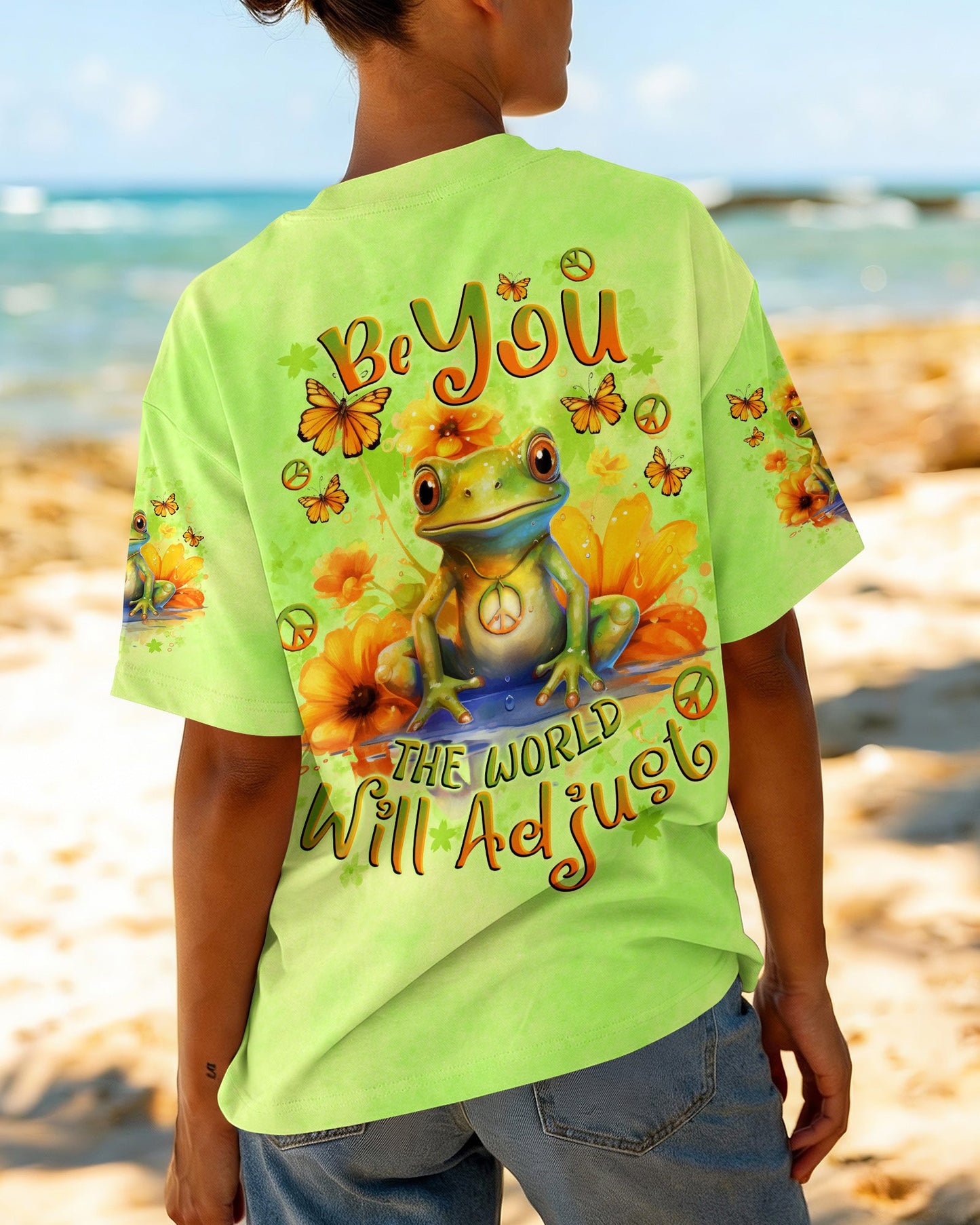 BE YOU THE WORLD WILL ADJUST FROG ALL OVER PRINT - TLNO2909231